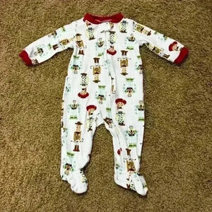 💙🩷Disney Pixar Unisex Toy Story Holiday Baby Pajamas Size 3-6M, Woody & Buzz